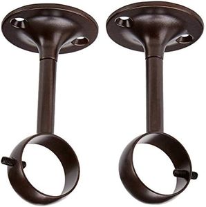 Amazon Basics Curtain Rod Ceiling-Mount Bracket, Set of 2, Dark Bronze (Espresso)