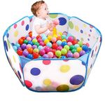 Kids Ball Pit Large Pop Up Toddler Ball Pits Tent for Toddlers Girls Boys for Indoor Outdoor Baby Playpen w/Zipper Storage Bag, Balls Not Included (Blue)