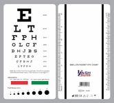 Snellen Pocket Eye Chart with Red Green Lines and Scale