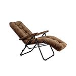 FURLAY Foldable Recliner Chair and Easy Chair | 2 Years Warranty | 6 Adjustable Position (Coffee Brown) Cotton