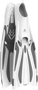 Emsina Snorkel Fins with Full Foot Pocket, Durable Long Diving Fins, Professional Snorkel Gear for Snorkeling, Diving & Freediving for Adults, Men , Women, Youth_Whites