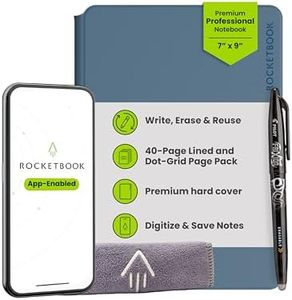 Rocketbook PRO 2.0 Reusable Digital Notebook - Smart Notepad A5 Blue, Wirebound Note Book To Do List Pad, Dotted and Lined Paper with Frixion Erasable Pen and Wipe, Office Gadget with Rocketbook App