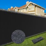 Patiobay 6X50FT Privacy Screen Fence, Heavy Duty Fencing Shade Cover, 170GSM 90% Blockage Mesh Shade Net for Wall Garden Yard Backyard (6 ft X 50 ft, Black)