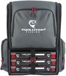 Evolution Fishing Largemouth 3.0 Tackle Backpack - Patent Pending Modular Dividers, Rod Holders, Heavy Duty Fishing Backpack, Includes Quiklatch Tackle Trays