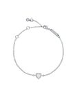 Ted Baker Hansa Crystal Heart Bracelet For Women (Silver/Crystal)