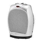 Amazon Basics 1500 Watt Oscillating Ceramic Space Heater with Adjustable Thermostat - Silver