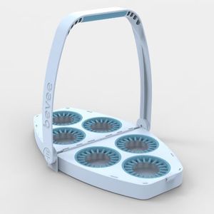 bevee Reusable 6 Cup Drink Carrier for Coffee Runs Takeout Delivery | Uber Doordash | Foldable Portable Compact Durable Secure | Holder Caddy | Hot & Cold Cups | Comfort Handle (Frostbite)
