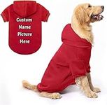 Custom Dog Hoodies with Name Photo Personalized Pet Warm Sweater Hoodies for Small Medium Dogs & Cat Puppy (Red)