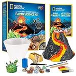 NATIONAL GEOGRAPHIC Earth Science Kit - Science Experiments & STEM Activities for Kids, Crystal Growing Kit, Kids Volcano Kit, Gemstone Dig Kit & Rock Collection, Geology Kit for Kids