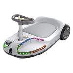 Hover-Pro Kids Electric Go Kart Wiggle Ride On Car with Bluetooth Speaker Disco LED Lights 100W Strong Motor for Indoor and Outdoor Sports 3 Adjustable Speeds Portable Scooter For Kids Ages 4-7