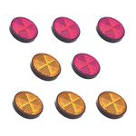 8 Pcs 56mm Round Reflectors, Used for Motorcycles, Bikes, Atvs, Off-road Vehicles' Tail Warning Lights (Orange and Red)