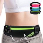 AIKENDO Running Pouch Belt Waist Pack Bag,Workout Fanny Pack,Bounce Free Jogging Pocket Belt–Travelling Money Cell Phone Holder for Running Accessories, Black, One Size