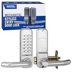 Fortstrong Mechanical Door Lock - Keyless Entry with Left or Right Installation - Durable Automatic Combination Deadbolt - Reliable Home Security - Easy to Install - Silver