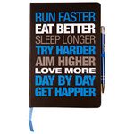 Motivational Notebook - Hardback A5 (Black/Blue)