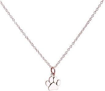 NOUMANDA Cute Paw Print Pendant Necklace Dog Necklace Cat Dog Two Tone Pubby Pet Animals Neckalce for Women 18'' (rose gold)