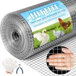 HITTITE Hardware Cloth 1/4 inch 36in x 50 ft, Hot-dip Galvanized After Welding Chicken Wire Mesh, 23 Gauge Welded Chicken Wire Fencing for Chicken Coop and Home Improvement Projects