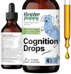 Cognition Drops for Dogs - Lion's Mane Mushroom Supplement for Dogs - Brain Health Support w/Ginkgo Biloba - Cognitive Drops w/Ashwagandha Root - Dog Mushroom Supplements for Focus & Clarity - 4 oz