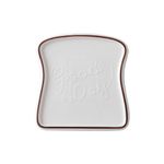 OLWICK® Creative Ceramic Toast Bread Shape Plate | Breakfast Plate for Salad, Fruit, Cupcake, Cheese, Butter, 1 Piece, Brown