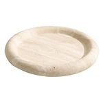 Navaris Travertine Decorative Tray - Durable Bathroom Organiser Dish - Circular Trays for Perfume, Jewellery, Vanity & Coffee Table Decor - Dia. 20 x 2.5 cm Round Tray, Beige