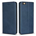 Copmob iPhone 6 Plus/6S Plus, Premium Flip Wallet Leather Case [Magnetic Closure] [3 Slots], [Stand Function] Built-in TPU Case Cover for iPhone 6 Plus/6S Plus – Blue