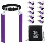 Gameday- Flag Football Set-Complete (10 Player) Flag Belts and Flags Set, (4 Pcs) Agility Cones w/Carry bag, Purple 10 Player, One Size