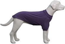Lovelonglong Ribbed Dog T-Shirt Cotton Knitted Dog Sweaters for All Season Pet T-Shirts for Large Medium Small Dogs Purple L