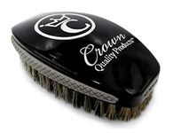 Crown Quality Products 360 Sport Wave Caesar 2.0 Boar Bristle Hairbrush, Medium, Diamond Black - Non-Slip Grip, Waterproof Design