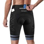 Nicewin Men's Cycling Shorts Compression Bike Riding Tights 3D Padded Quick-Dry Half Pants Gray XL