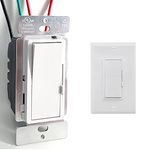 Slide Dimmer Switches for Dimmable LEDs/CFLs Lamps, Halogens Bulbs & Incandescent, A Class LED Dimmer Switches, Single Pole or 3-Way, cUL Listed, 120V 60Hz, 600 W, 3 Years Warranty, White