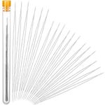 30 Pieces 6 Size Beading Needles Big Eye Beading Needles Beading Embroidery Stainless Needles with White Needle Bottle for Jewelry Making