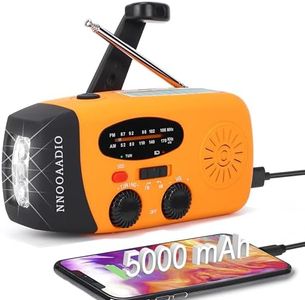Wind Up Solar Radio, Portable Hand Crank Dynamo AM/FM Emergency Weather Radio, 5000mAh Power Bank with SOS Alarm Survival Radio, Rechargeable USB Phone Charger, LED Flashlight for Camping Hiking