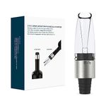 2-in-1 Wine Aerator Pourer and Stopper, Premium Wine Air Aerator Pourer Decanter Spout Dispenser No Drip or Spill - BPA Free - Improve Taste and Bouquet Instantly - Dishwasher Safe - Black