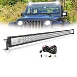 SKYWORLD Straight Led Light Bar 50 inch 648W Spot Flood Combo Off-Road Driving Lights IP67 Waterproof Work Light Bar with Wiring Harness 6000K for Trucks Car Boat ATV SUV 4X4 1PCS