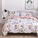 OAITE Duvet Cover Set,100% Cotton Comforter Cover with Floral Pattern Duvet Cover Set,Soft Bedding Set Includes with 3 Piece (2 Pillow Shams,1 Duvet Cover)