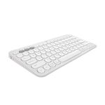 Logitech Pebble Keys 2 K380s, Multi-Device Bluetooth Wireless Keyboard with Customizable Shortcuts, Slim and Portable, Easy-Switch for Windows, macOS, iPadOS, Android, Chrome OS - Tonal White