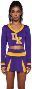 Dolls Kill Bite The Boyfriend Costume by Trickz N’ Treatz – Women’s Purple & Yellow Cheerleader Outfit with Skirt & Top, X-Large