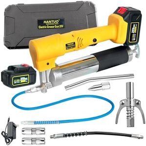 HANTUO 20V Cordless Grease Gun, Electric Grease Gun Professional High Pressure 10000 PSI Cordless Grease Guns, Inclued Battery with Carrying Case