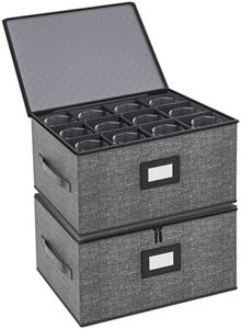 Aokeyee China Storage Containers Hard Shell Box for Moving Dishes, Plate, Wine and Glasses, Dinnerware, Mugs, Saucers Quilted Organizer Dividers for Packing Fine