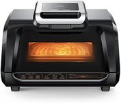 Indoor Grill Smokeless, Air Fryer Grill Combo with Adjustable Temperature to 450°F, Electric Grill with Viewing Window, Removable Nonstick Grate, Fast and Even Heating, 4Qt for Family, with Tongs