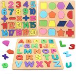 Niwlix Wooden Learning Educational Board for Kids, Puzzle Toys for 2 Years Old Boys & Girls Educational Toys for Toddlers & Preschoolers, ABCD Toys for Kids(Alphabets, Numbers & Shapes)