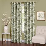 Achim Home Furnishings Tranquil Lined Grommet Window Curtain Panel, 50" x 84", Green