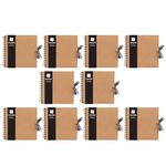 (Pack of 10, Brown) Scrapbook Photo Albums Medium 50 Sheets Thick Kraft Paper Scrap Book with Ribbon Closure Ideal for Your DIY Photo Albums Friends Gifting, Art & Craft Projects 20 X 20cm