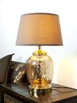 KAPOOR E-ILLUMINATIONS Cardiff Amber Glass Table Lamp with Shade