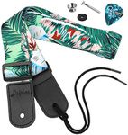 Dulphee Ukulele Strap Hawaiian Style Adjustable Uke Shoulder Strap for Soprano Concert Tenor Baritone Ukulele, Mandolin and Banjo (Palm)