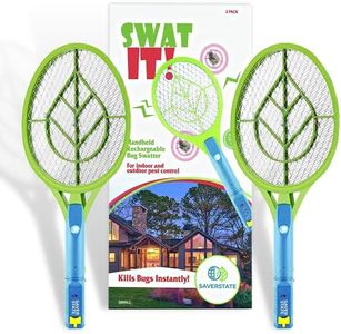 SWAT IT! Handheld Bug Zapper Racket, Rechargeable Electronic Fly Swatter Zapper, 4000 Volt, USB Charging Cable, 2 Pack (Mini)
