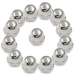 Moicstiy 25 Pcs 3/8”-16 Acorn Cap Cover Nuts Stainless Steel Hex Head Bolt Screw Protection Cover Caps(Silver)