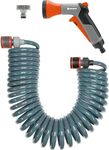 Gardena Spiral Hose Set 10 m: Spiral Garden Hose for Watering Smaller Surfaces, Compact, Convenient and Easy to use, Diameter 9mm, with Gardena System Parts and Sprayer (4647-20)