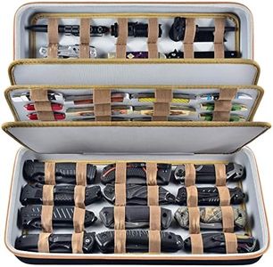 Knife Display Case for 64+ Pocket Knives, Butterfly Knife Storage Box, Folding Knives Organizer Holder, Knives Collection Organized Carrier for Survival, Tactical, Outdoor, EDC Mini Knife (Black)