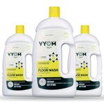 Vyom India Floor Cleaner Liquid, Lemongrass & Cedarwood Essential Oil, Eco Friendly Disinfectant Surface & Floor Wash Liquid, Child & Pet Safe, Herbal, Non Toxic & Plant based - Pack of 3 (1Ltr Each)