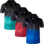 jeansian Men's 3 Packs Sport Polo T-Shirt Tee Golf Tennis Bowling LSL357_BlueGreenRed_3XL